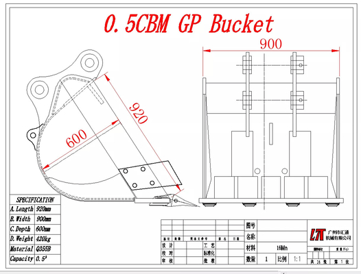 NM360 escavatore General Purpose Bucket per la macchina 3T a 80T