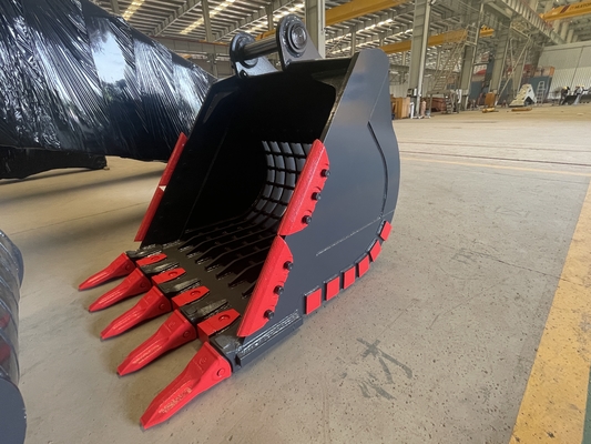Benna per roccia per escavatore Huitong con punte reversibili, benna da miniera da 25 T per cava/demolizione, OEM disponibile