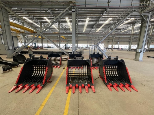 Benna per roccia per escavatore Huitong con punte reversibili, benna da miniera da 25 T per cava/demolizione, OEM disponibile