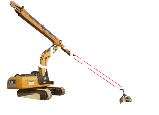 EXCAVATOR Boom telescopico a tre fasi per PC400/CAT340 24m per le operazioni di demolizione/smontaggio verticale di grattacieli