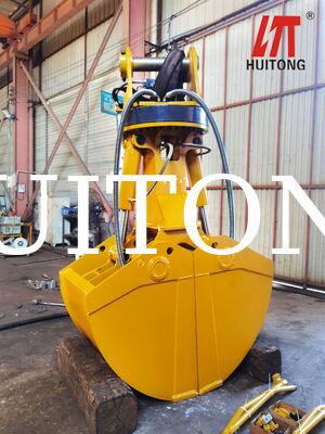 Fabbrica di forniture Escavatore Hydraulic Rotating Clamshell Bucket HUITONG Materiale Q355B di alta qualità 11-16Ton 0,6-0,8m per la ri-manipolazione del materiale / scavo delle fondamenta / carico e scarico della stiva della nave