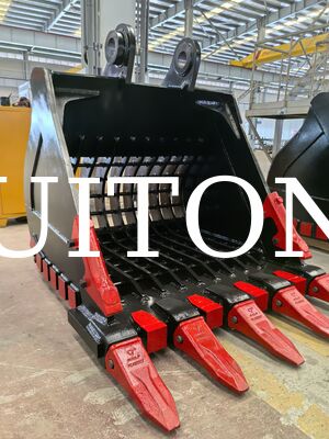 Benna scanalata per escavatore per PC360/CAT336 1,73 m³ per livellamento ghiaia/selezione materiali e vagliatura/separazione rocce dal terriccio