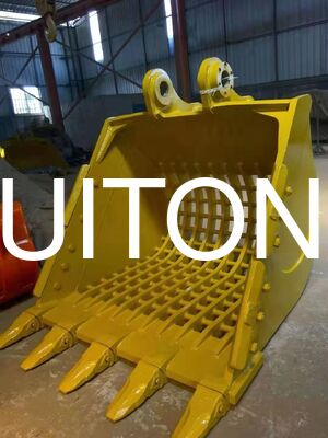 Benna scheletrata per escavatore PC200/CAT320 da 0,9 cbm per livellamento ghiaia/selezione e vagliatura materiali/separazione rocce dal terriccio