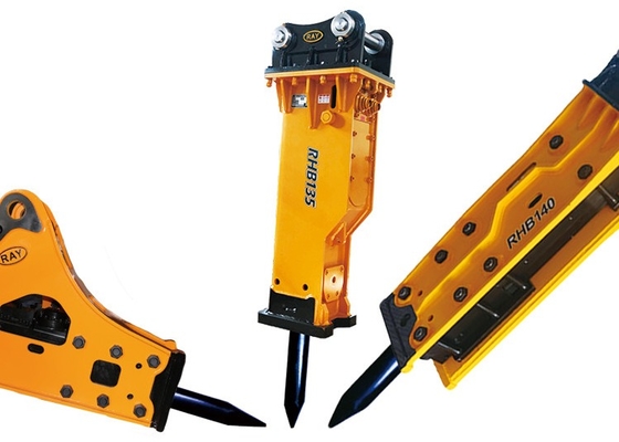 Martello demolitore tipo scatola personalizzato per escavatore da 6 tonnellate, silenziato, per roccia, diametro asta 75 mm con controllo qualità di fabbrica ad alto standard