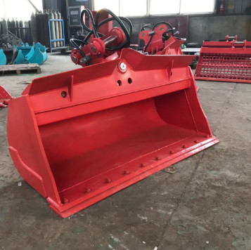 Capacità e apertura personalizzabili del secchio inclinato dell'escavatore rosso e giallo